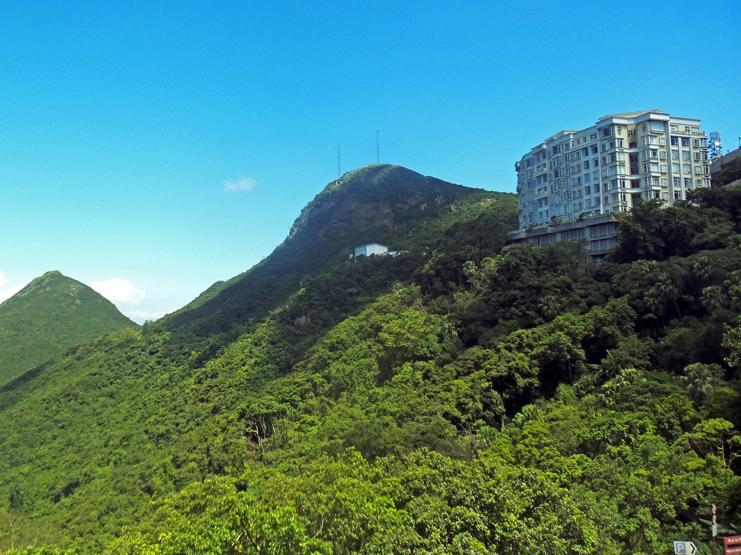 Victoria Peak overlooking the Hong Kong skyline and Victoria Harbour